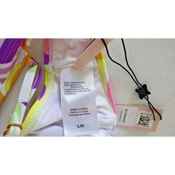 BCBGeneration BL2SW45G Women's Sz Large Multi Floral Print U-Wire Bikini Top $66 - Picture 4 of 7